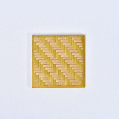 Handmade Bamboo Coasters - Yellow | Verified Sustainable by Brown Living™