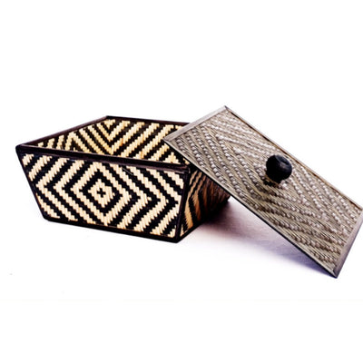 Handmade Bamboo Fruit Basket With Lid – Baskets & Boxes on Brown Living™. SKU: TB57BLK - NEW. Img 3.