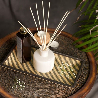 Handmade Bamboo Rectangular Bedside Tray - Black – Trays & Platters on Brown Living™. SKU: TBS02BLK. Img 1.