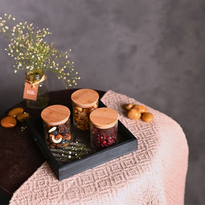 Handmade Bamboo Square Tray - Black – Trays & Platters on Brown Living™. SKU: TBL04BLK. Img 2.