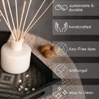 Handmade Bamboo Square Tray - Black – Trays & Platters on Brown Living™. SKU: TBL04BLK. Img 3.