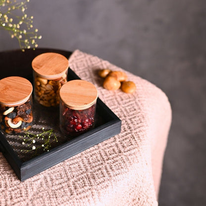 Handmade Bamboo Square Tray - Black | Verified Sustainable by Brown Living™