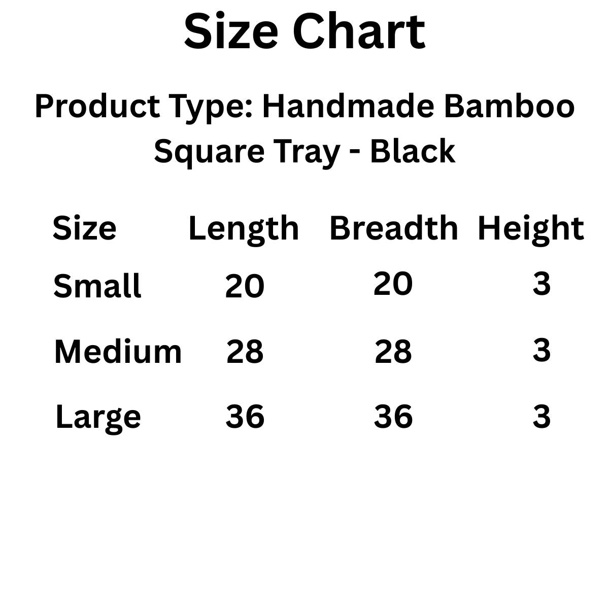 Handmade Bamboo Square Tray - Black – Trays & Platters on Brown Living™. SKU: TBL04BLK. Img 10.