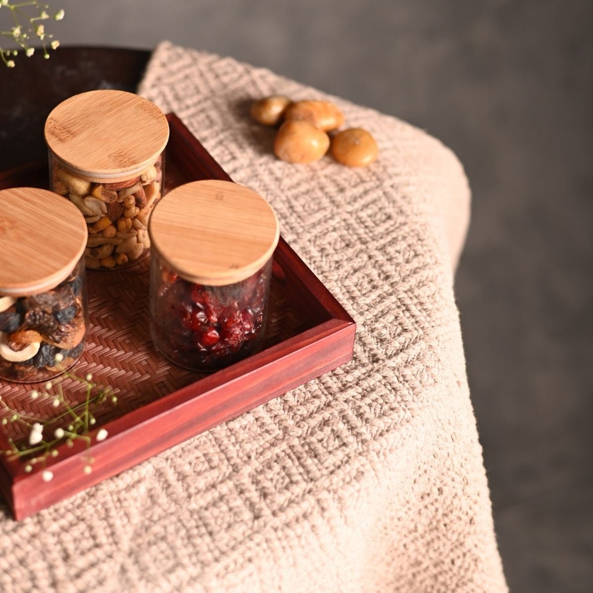 Handmade Bamboo Square Tray - Brown | Verified Sustainable by Brown Living™