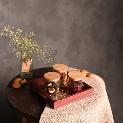 Handmade Bamboo Square Tray - Brown | Verified Sustainable by Brown Living™