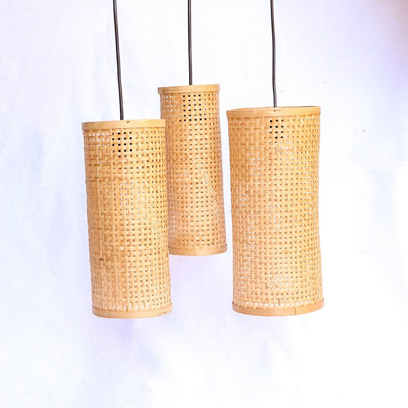 Handmade Bamboo Trio of lamps | Verified Sustainable by Brown Living™