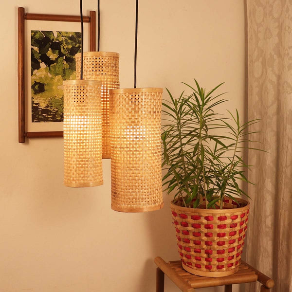 Handmade Bamboo Trio of lamps | Verified Sustainable Lamps & Lighting on Brown Living™