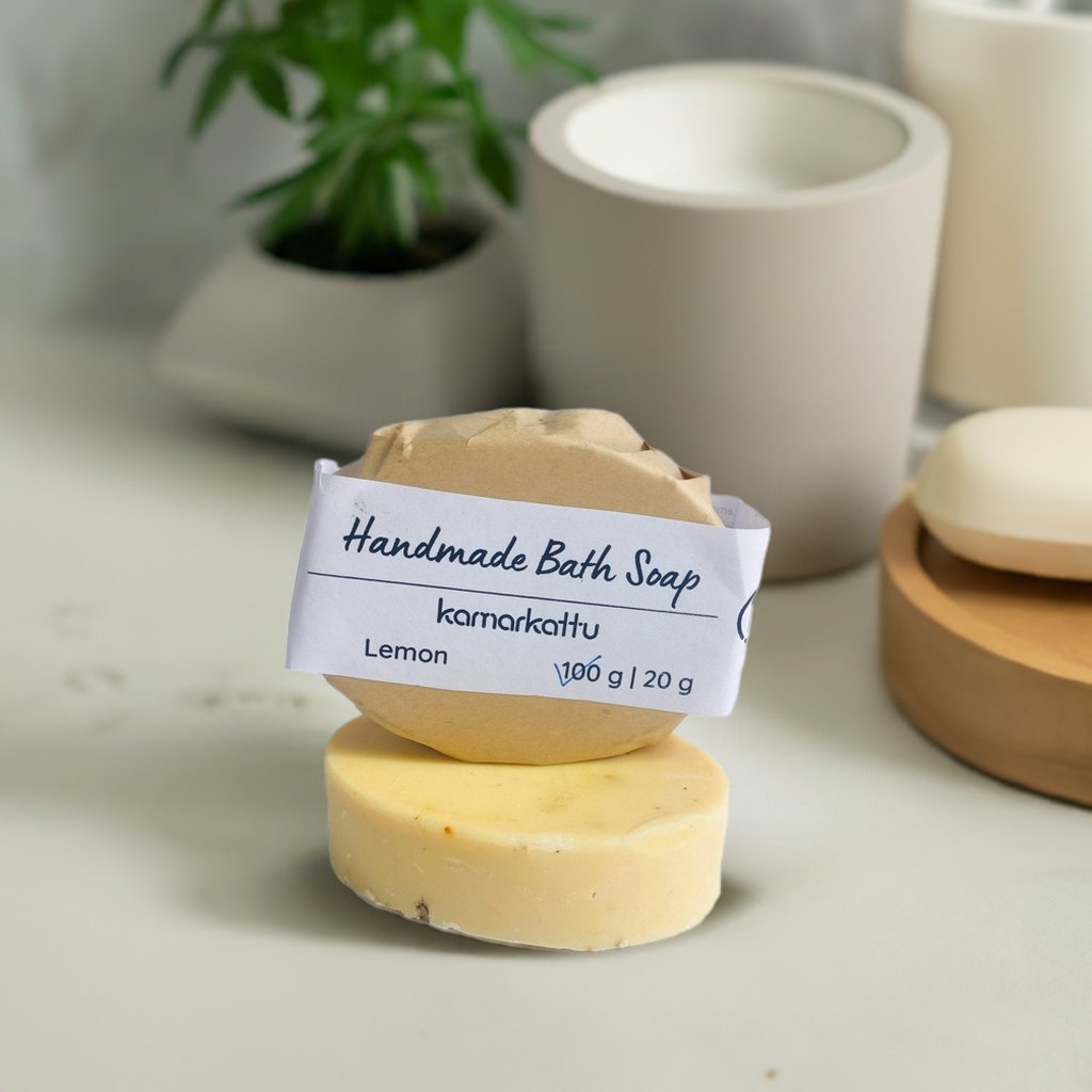 Handmade Bath Soap Made with Fresh Lemons - Pack of 4 (420g) | Verified Sustainable Body Soap on Brown Living™