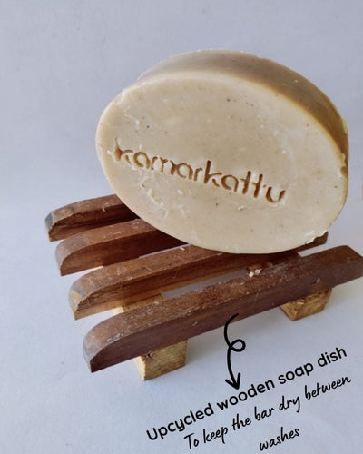 Handmade Bath Soap - Nalungu Maavu - Pack of 3 – Body Soap on Brown Living™. SKU: hbs3withdish. Img 2.