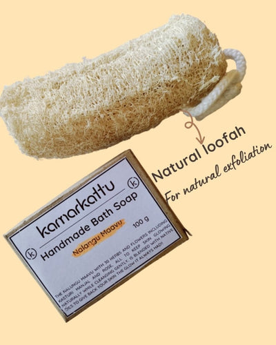 Handmade Bath Soap - Nalungu Maavu - Pack of 3 – Body Soap on Brown Living™. SKU: hbs3withloofah. Img 3.