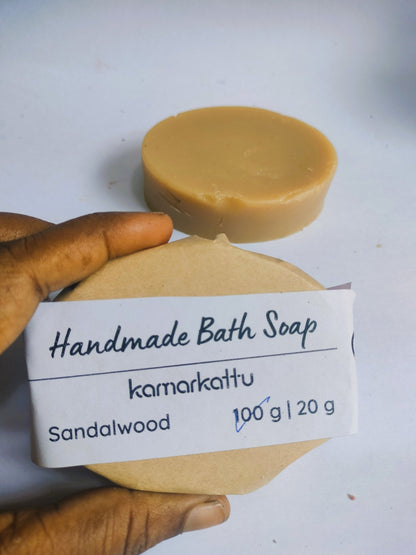 Handmade Bath Soap - Sandalwood - 100g bar (Pack of 2) | Verified Sustainable by Brown Living™