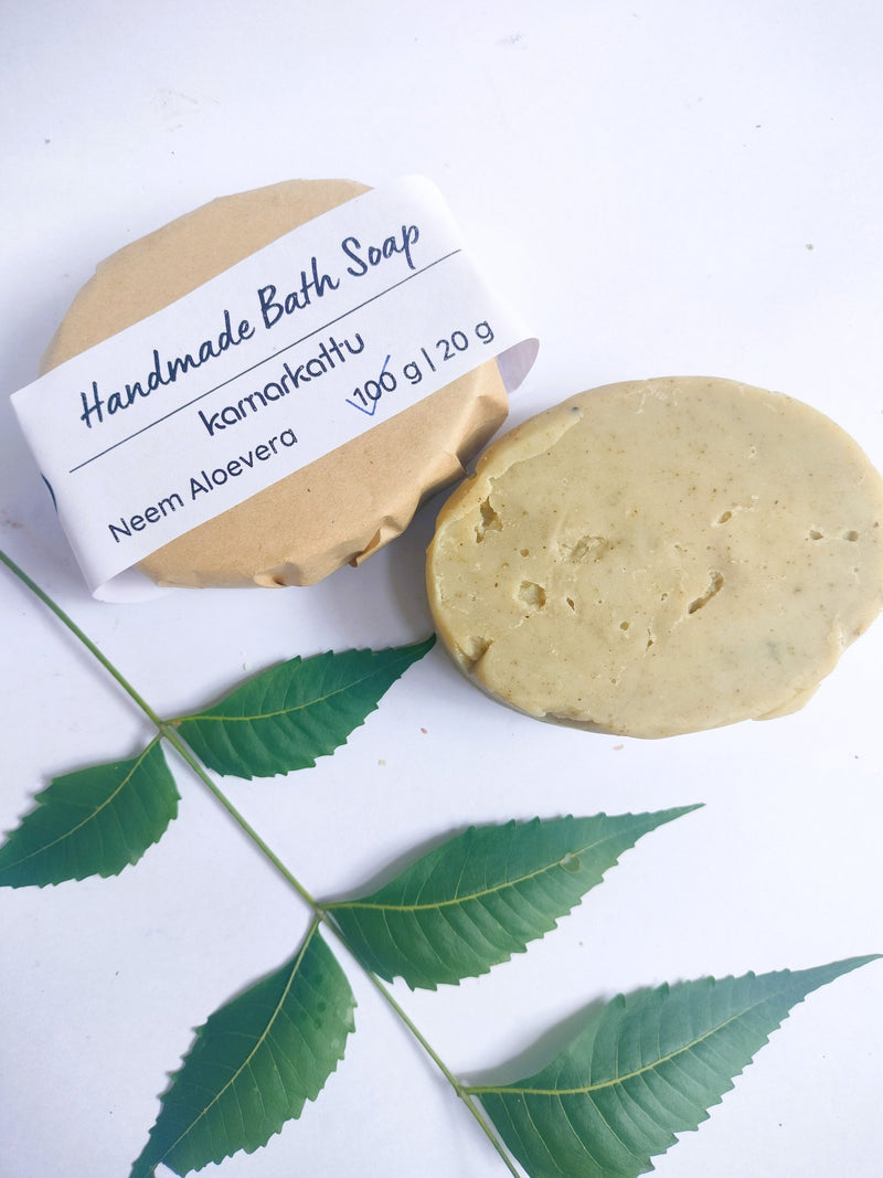 Handmade Bath Soap with Neem & Aloe vera- Pack of 4 (410 g) | Verified Sustainable Body Soap on Brown Living™