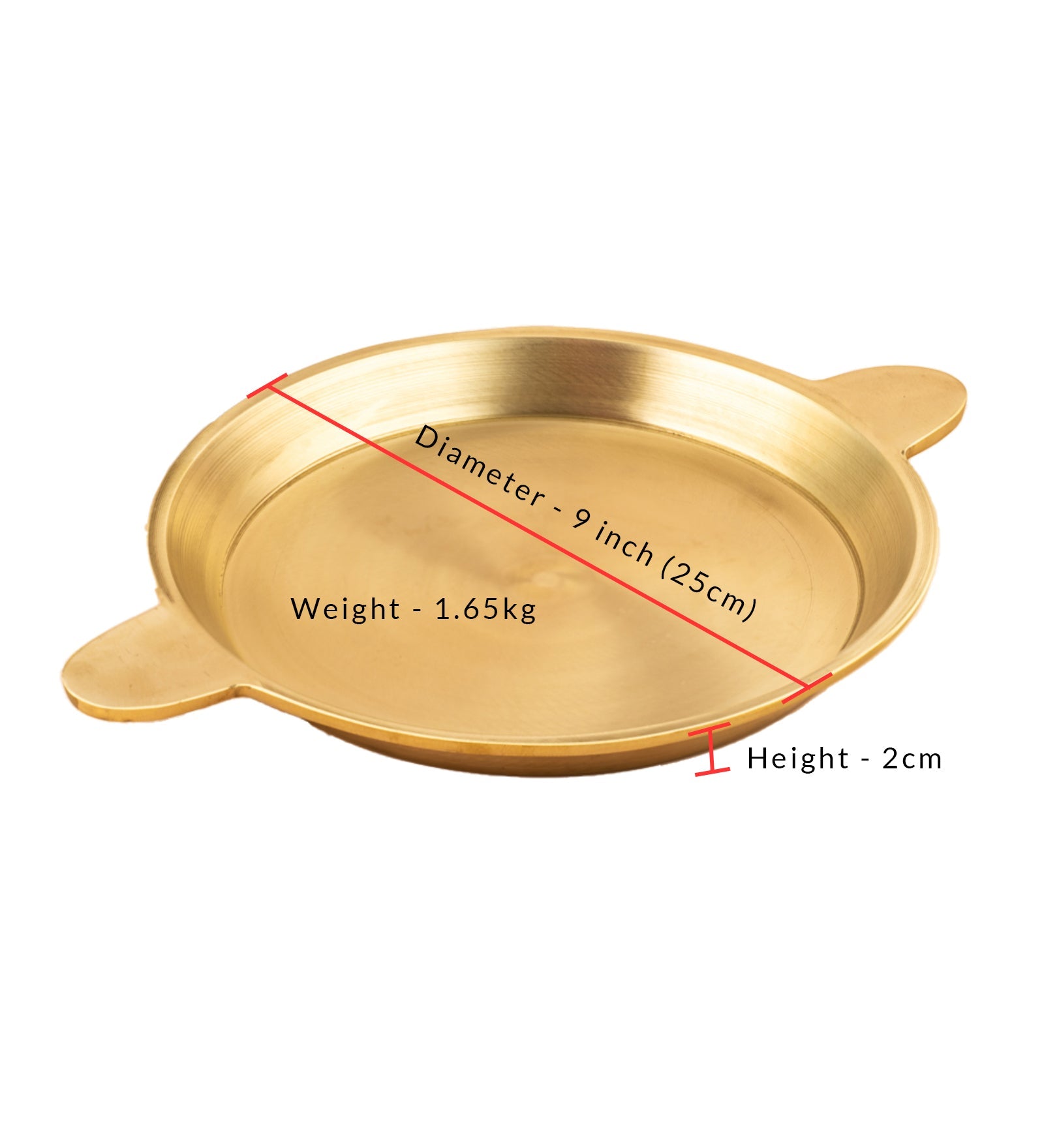 Handmade Bronze Fry Pan – Flat Bottom | Traditional Kansa Cookware – Cookware on Brown Living™. SKU: B40. Img 3.