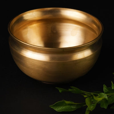 Handmade Bronze Pana/ Vengala Chatti (6inches) – Cookware on Brown Living™. SKU: Bronze - Pana/Chatti - 1300g - packof1. Img 2.