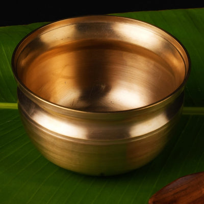 Handmade Bronze Pana/ Vengala Chatti (7inches) – Cookware on Brown Living™. SKU: Bronze - Pana/Chatti - 1600g - packof1. Img 2.
