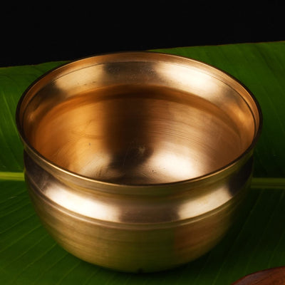Handmade Bronze Pana/ Vengala Chatti (7inches) – Cookware on Brown Living™. SKU: Bronze - Pana/Chatti - 1600g - packof1. Img 1.