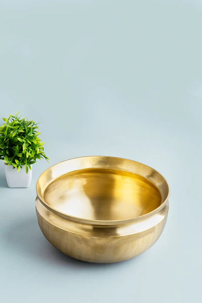 Handmade Bronze Pana/ Vengala Chatti (9inches) – Cookware on Brown Living™. SKU: Bronze - Pana/Chatti - 3000g - packof1. Img 1.