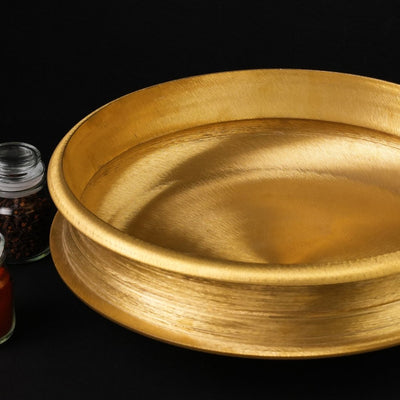 Handmade Bronze Uruli - Large – Cookware on Brown Living™. SKU: Bronze - uruli/Chatti - 3500g - packof1. Img 2.