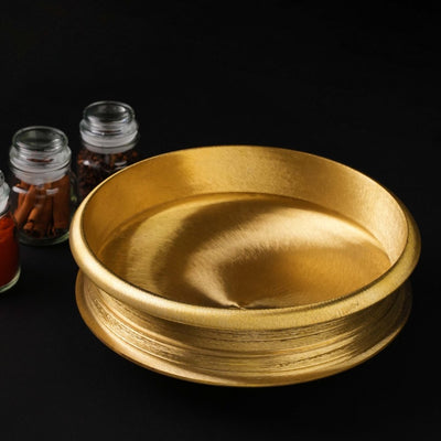 Handmade Bronze Uruli - Medium – Cookware on Brown Living™. SKU: Bronze - uruli/Chatti - 2880g - packof1. Img 1.