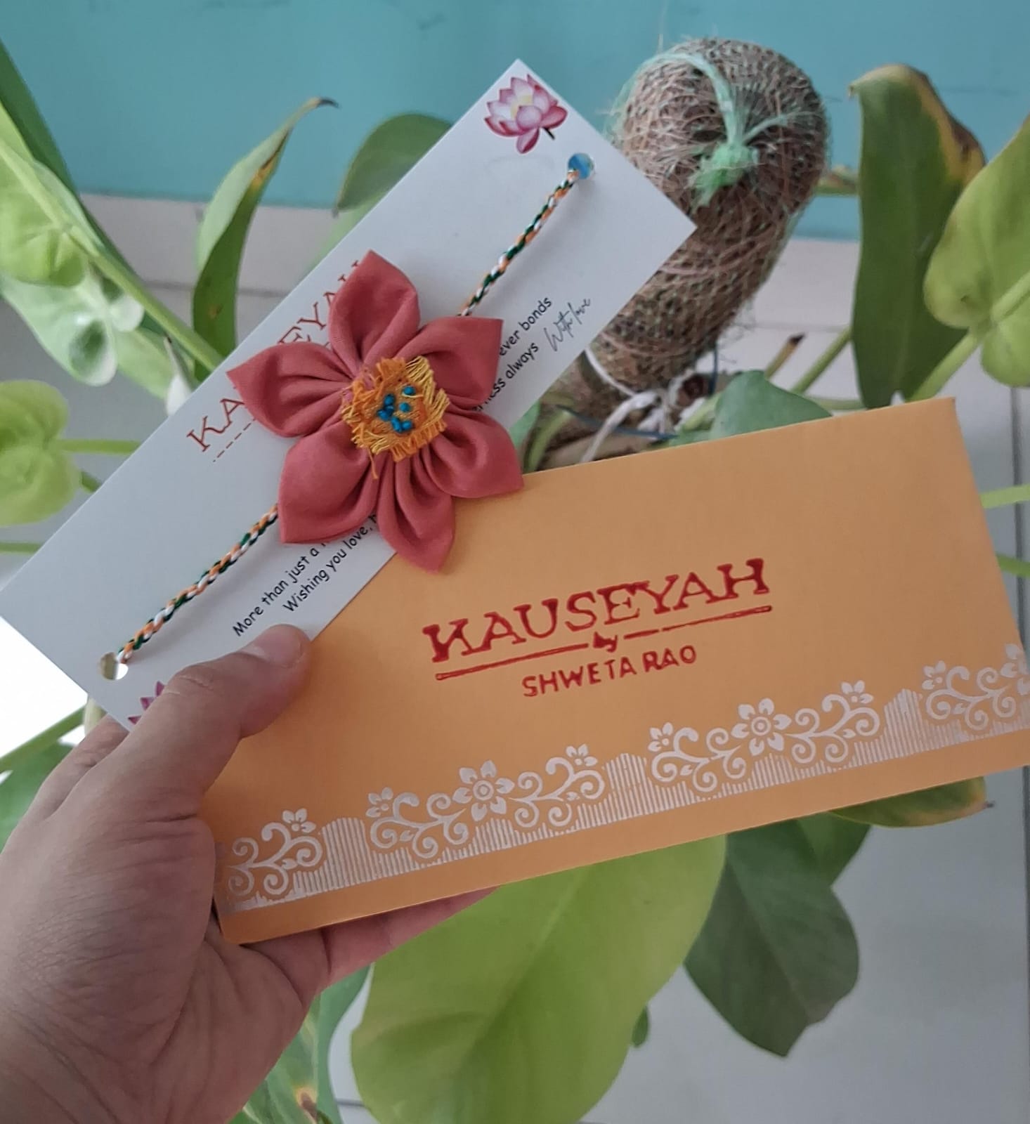 Handmade Butterfly Rakhi | Preet Dhaga Textile Rakhi – Rakhi on Brown Living™. SKU: KR13. Img 2.