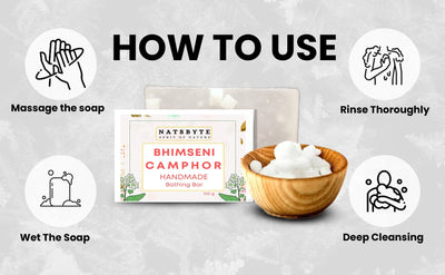 Handmade Camphor Soap for Bath - 120g – Body Soap on Brown Living™. SKU: Camphor. Img 2.