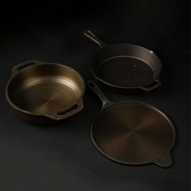 Handmade Cast Iron Combo (Kadai + Roti/ Dosa Tawa + Skillet) | Verified Sustainable by Brown Living™