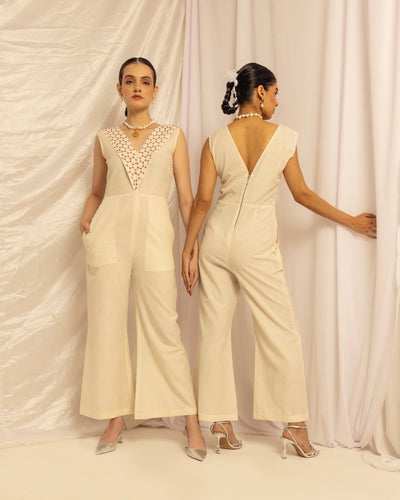 Handmade Cotton Jumpsuit – Sustainable & Stylish Outfit – Womens Jumpsuit on Brown Living™. SKU: HOA - KAN - 113. Img 3.
