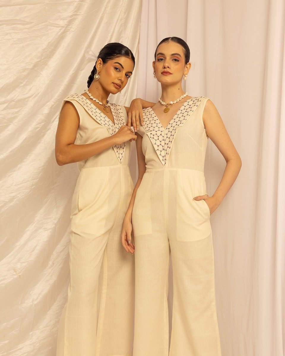 Handmade Cotton Jumpsuit – Sustainable & Stylish Outfit – Womens Jumpsuit by House Of Ara available on Brown Living™. . SKU: HOA - KAN - 113. Img 2.