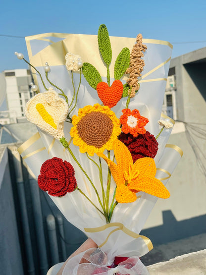 Handmade Crochet Flower Bouquet | Unique Home & Gift Decoration – Home Decor on Brown Living™. SKU: MKL-M-001. Img 2.
