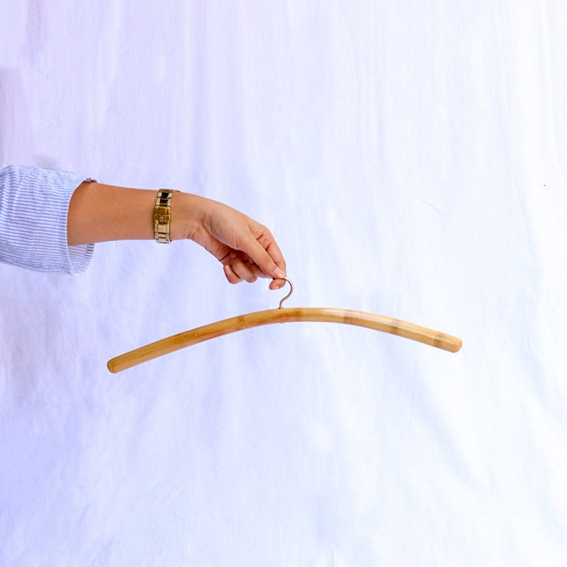 Handmade Curved Bamboo Hanger | Verified Sustainable by Brown Living™