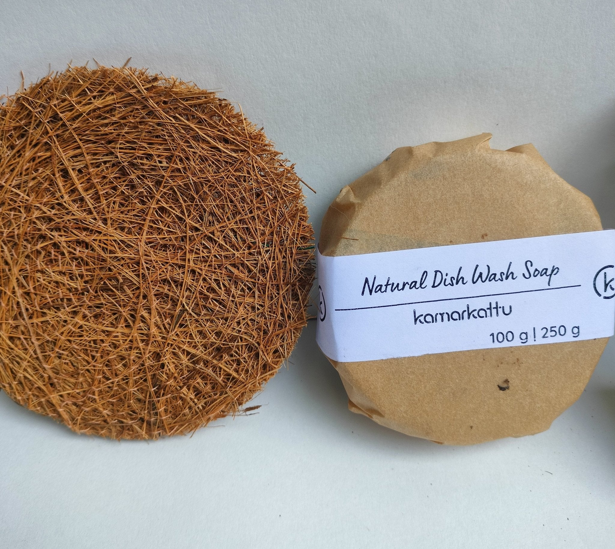 Handmade Dish Wash Soap Bar with coir scrub pad - 3 sets | Verified Sustainable by Brown Living™