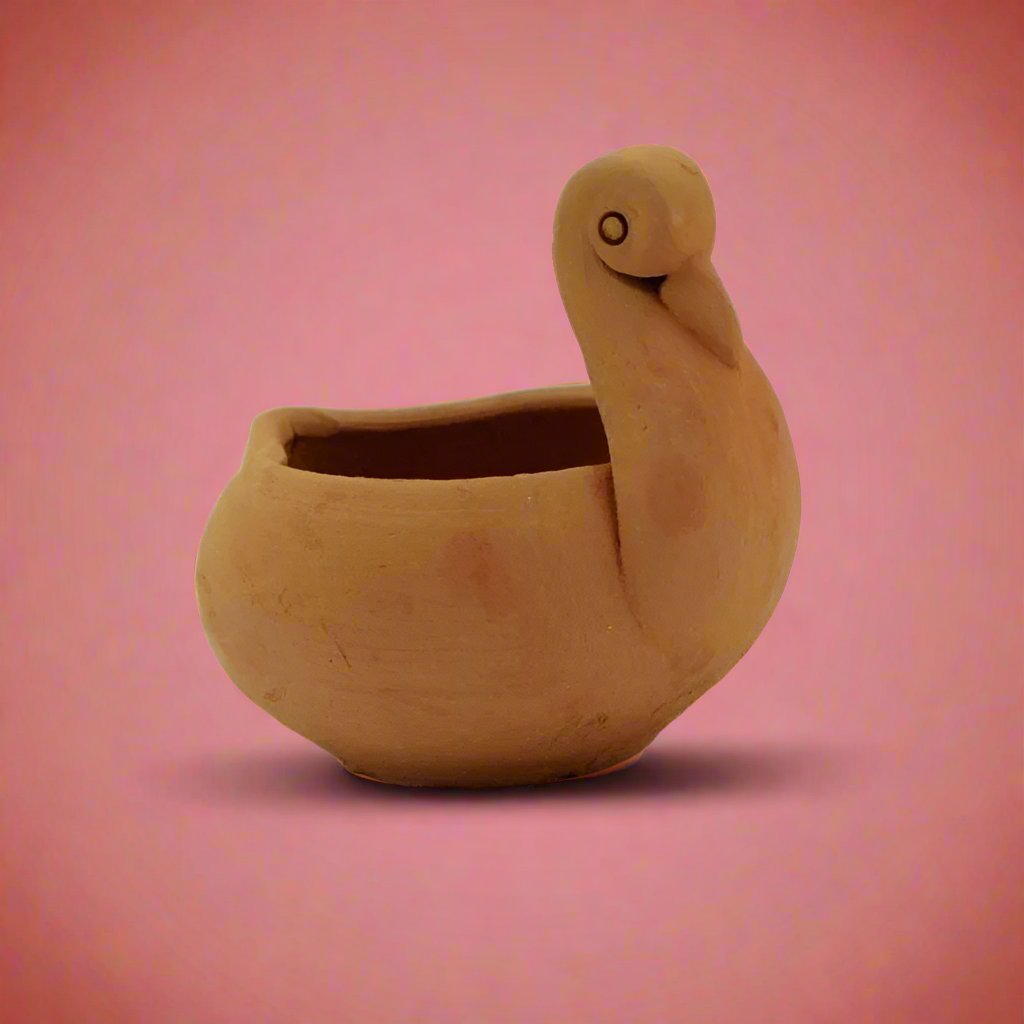 Handmade Duck - Shaped Terracotta Diya I Set of 2 | Verified Sustainable by Brown Living™