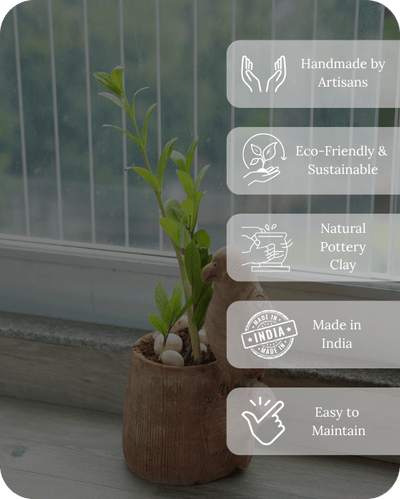 Handmade Earthen Planter – Parrot with Vibrant Wings – Pots & Planters on Brown Living™. SKU: A0_plt_0019. Img 3.