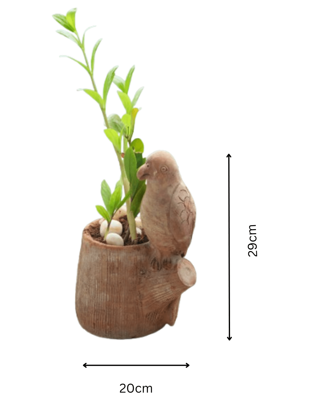 Handmade Earthen Planter – Parrot with Vibrant Wings – Pots & Planters by Swadeh available on Brown Living™. . SKU: A0_plt_0019. Img 4.