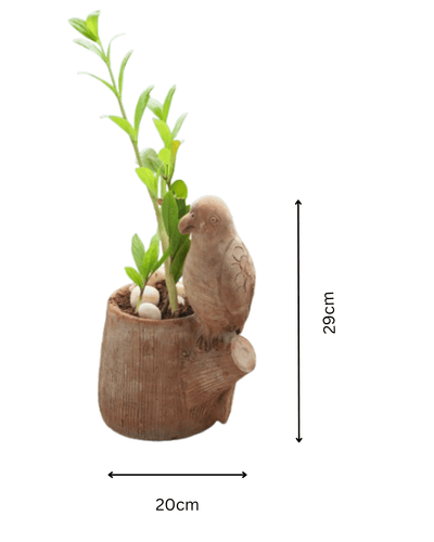 Handmade Earthen Planter – Parrot with Vibrant Wings – Pots & Planters on Brown Living™. SKU: A0_plt_0019. Img 4.