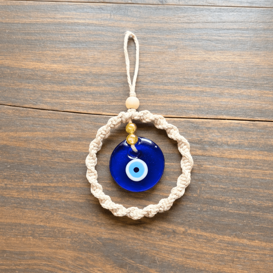 Handmade Evil Eye Car Hanging Charm Protective Rearview Decor – Decor & Artefacts on Brown Living™. SKU: EECC003. Img 3.