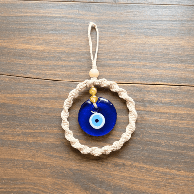 Handmade Evil Eye Car Hanging Charm Protective Rearview Decor – Decor & Artefacts on Brown Living™. SKU: EECC003. Img 3.