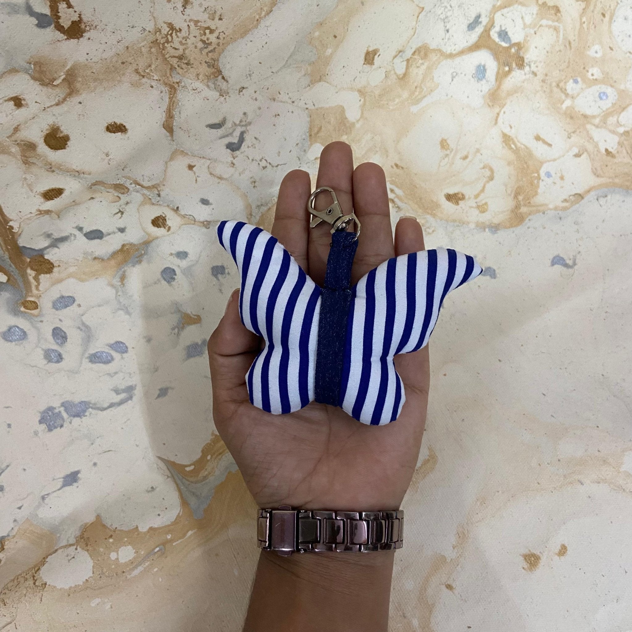 Handmade Fabric Charm (Butterfly) | Upcycled, Lucky & Artistic – Womens Charms & Pendants by Aftertaste available on Brown Living™. . SKU: 124000142035. Img 3.