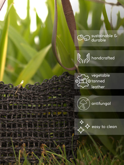 Handmade FlexiCarry Mesh Tote – Adjustable, Lightweight & Eco - Friendly – Tote Bag by Kadam Haat available on Brown Living™. Indigo . SKU: BSFB41ING. Img 4.