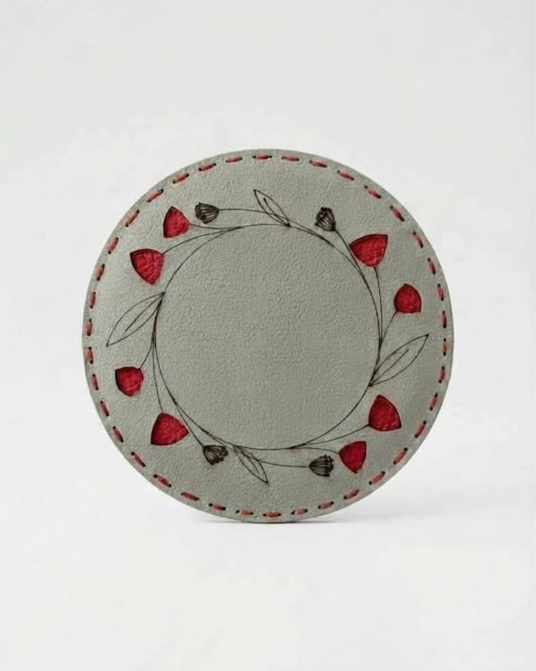 Handmade Floral Coaster – Upcycled Rexine – Coasters on Brown Living™. SKU: COT32A. Img 7.