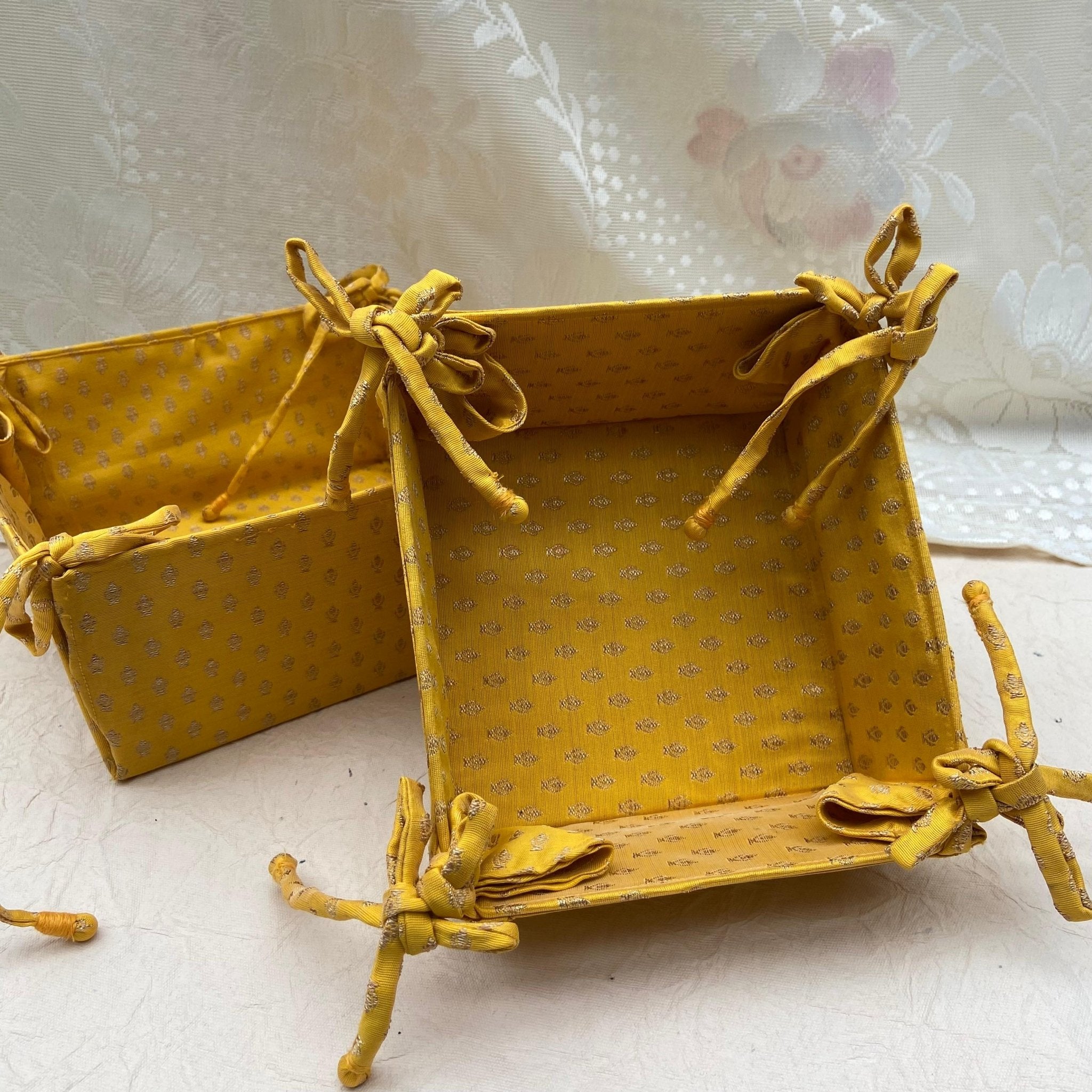Handmade Foldable Storage Box (Big | Eco - Friendly Upcycled Organizer – Baskets & Boxes by Aftertaste available on Brown Living™. 15 By 15 Cm . SKU: 37115000000. Img 4.