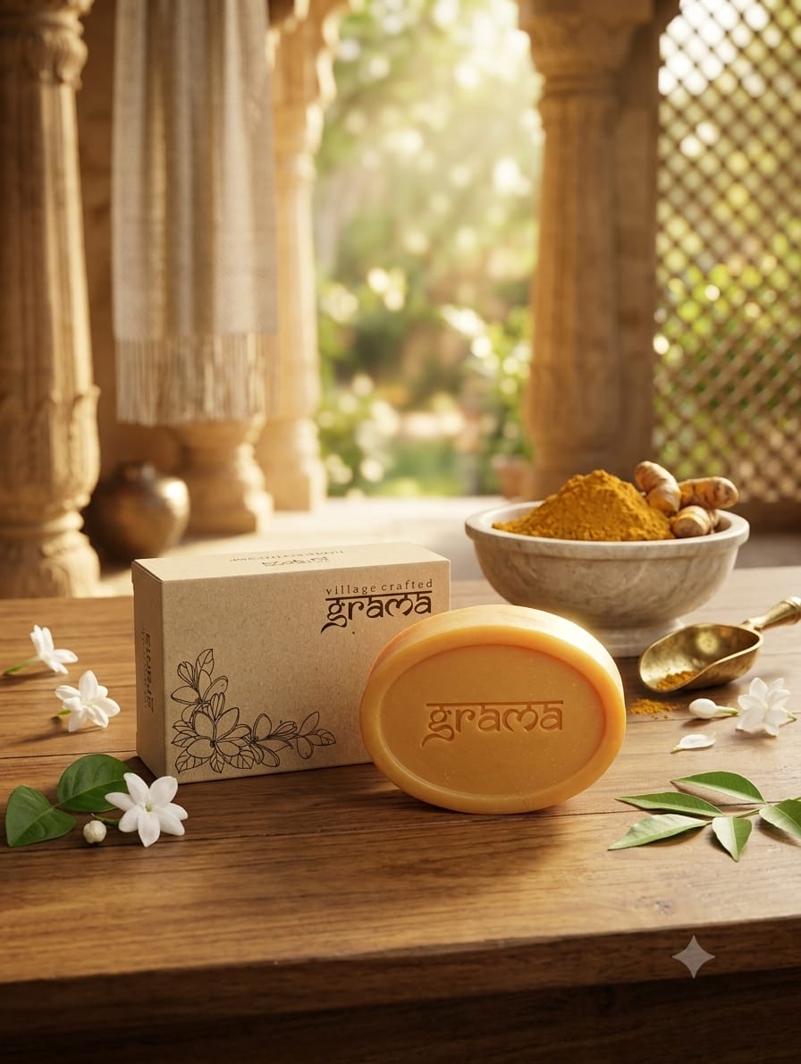 Handmade Goat Milk, Red Sandal & Kasturi Manjal Soap Combo 125 g each – Body Soap on Brown Living™. SKU: 248-10806-GMASOAPCOMBO_GTM_RED_KSTRI. Img 4.