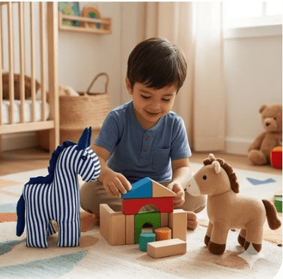 Handmade Horse Soft Toy | Eco - Friendly, Upcycled Kids Plush – Soft Toy on Brown Living™. SKU: 122000142202. Img 5.