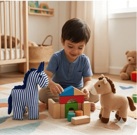 Handmade Horse Soft Toy | Eco - Friendly, Upcycled Kids Plush – Soft Toy on Brown Living™. SKU: 122000142202. Img 5.