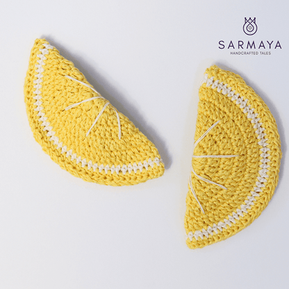 Handmade Lemon Crochet Hairclip (Set of 2) – Womens Accessories on Brown Living™. SKU: SARKID13. Img 1.