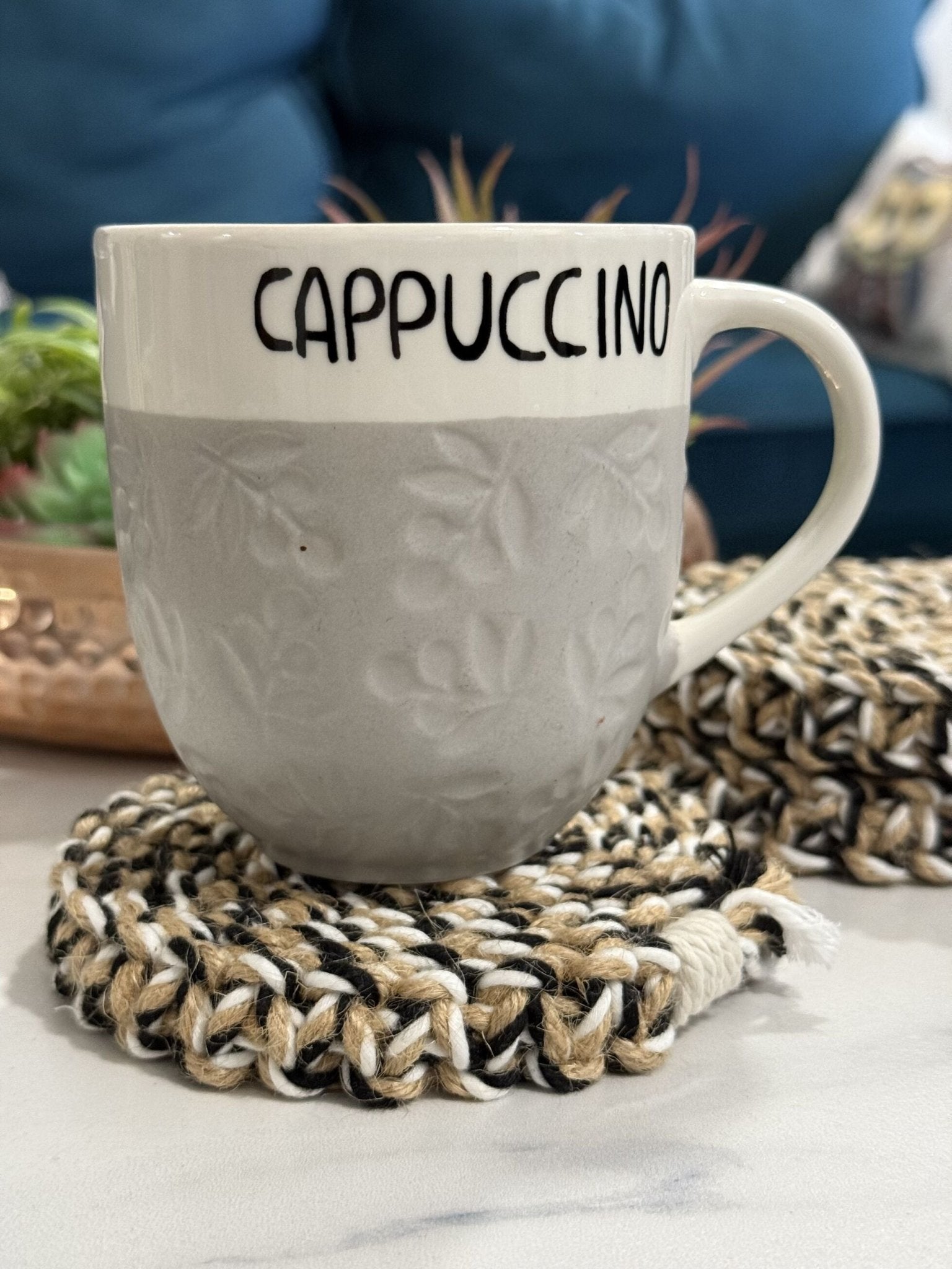 Handmade Macramé Coasters Set of 2 – Boho Table Decor & Drink Mats – Coasters on Brown Living™. SKU: CTR010. Img 1.