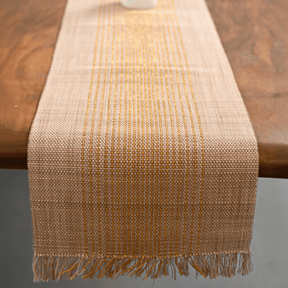 Handmade Madurkathi Table Runner | Sustainable Dining Décor – Table Linens on Brown Living™. SKU: MDTR1372ZTST. Img 20.