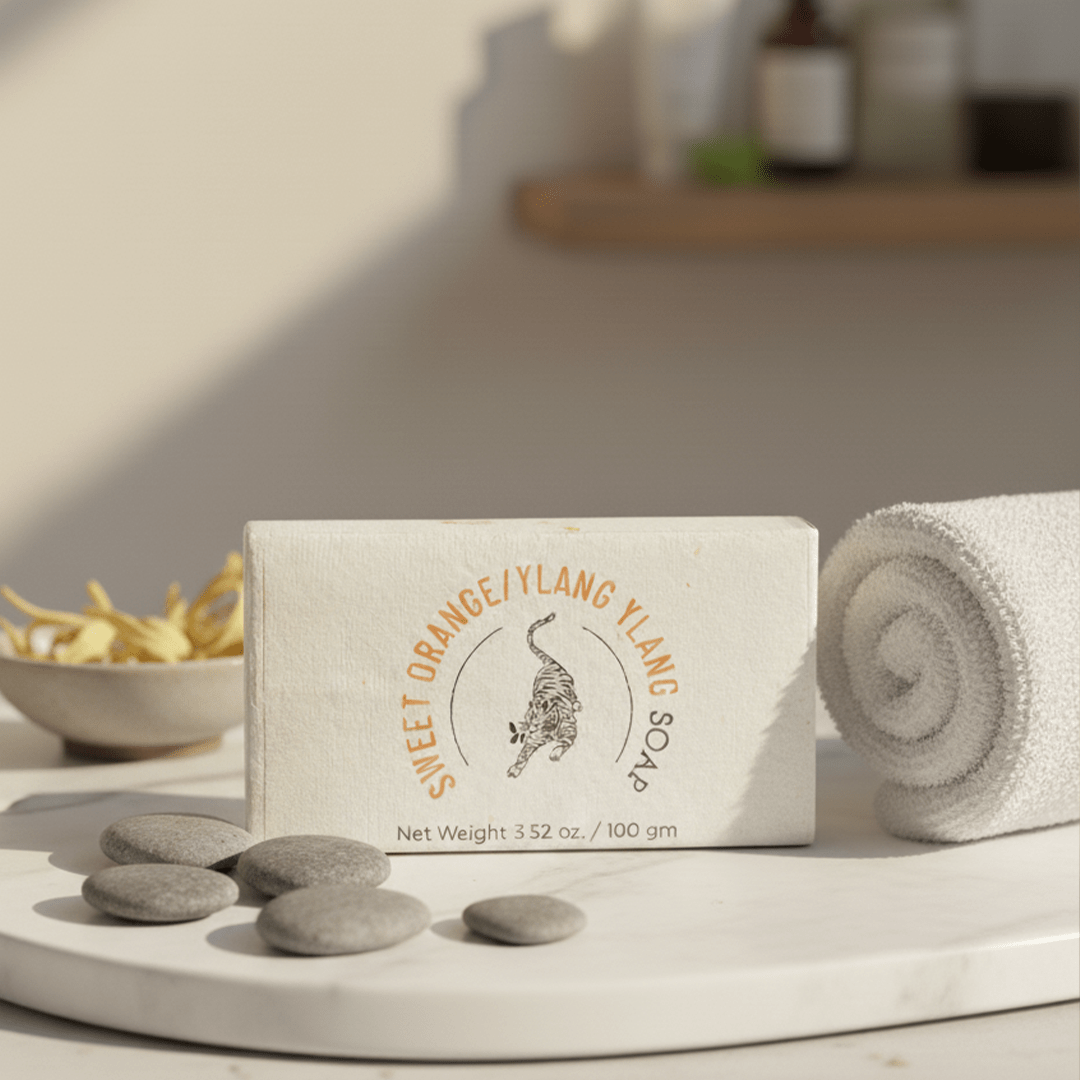 Handmade Moisturizing 100% Natural Sweet Orange & Ylang Ylang Soap – Soap on Brown Living™. SKU: FFSOOY100G. Img 4.