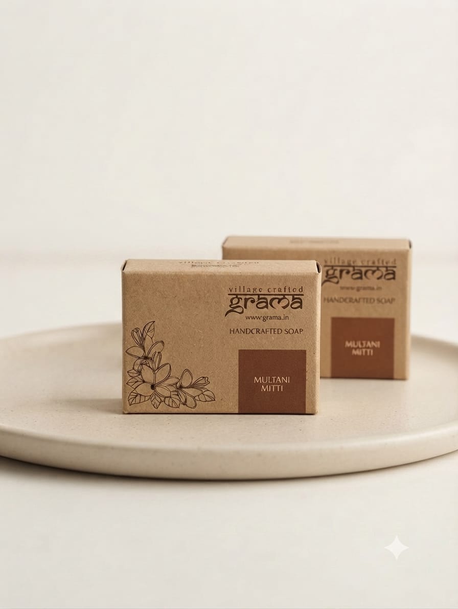 Handmade Multani Mitti Soap, 125g each | Pack of 2 & 3 (Hot Process ) – Body Soap on Brown Living™. SKU: mulanimitty2. Img 8.