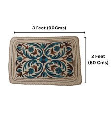 Handmade Namda Accent Rug | Kashmiri Wool Felt & Embroidered Carpet – Mats & Rugs on Brown Living™. SKU: b0_rug_0245. Img 23.